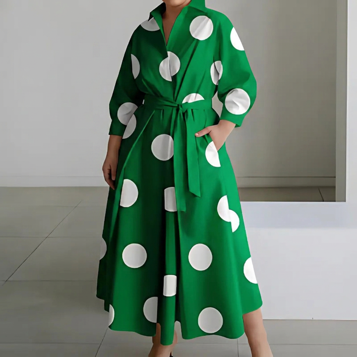 Ondine | Naisten Puuvillainen Kauluspaita Maxi Mekko