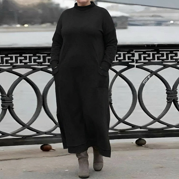 Hazel Neule Maxi Mekko – Mukava Pitkähiha Oversized Talvimekko