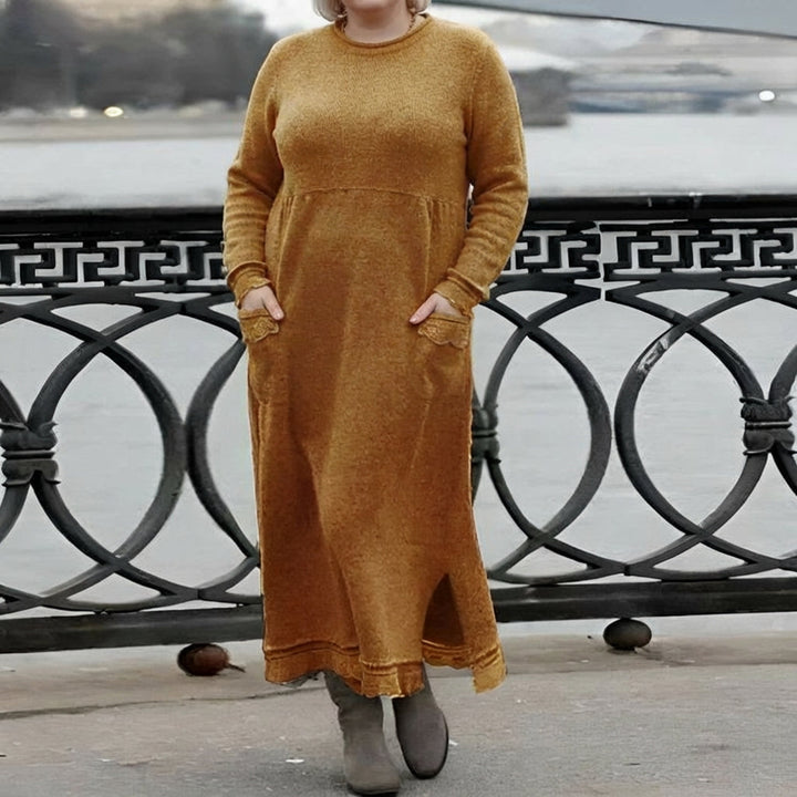 Hazel Neule Maxi Mekko – Mukava Pitkähiha Oversized Talvimekko