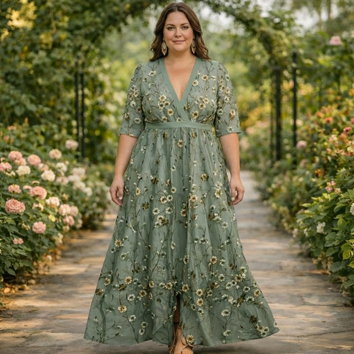Juno | Kasvitieteellinen Eleganssi Maxi Mekko