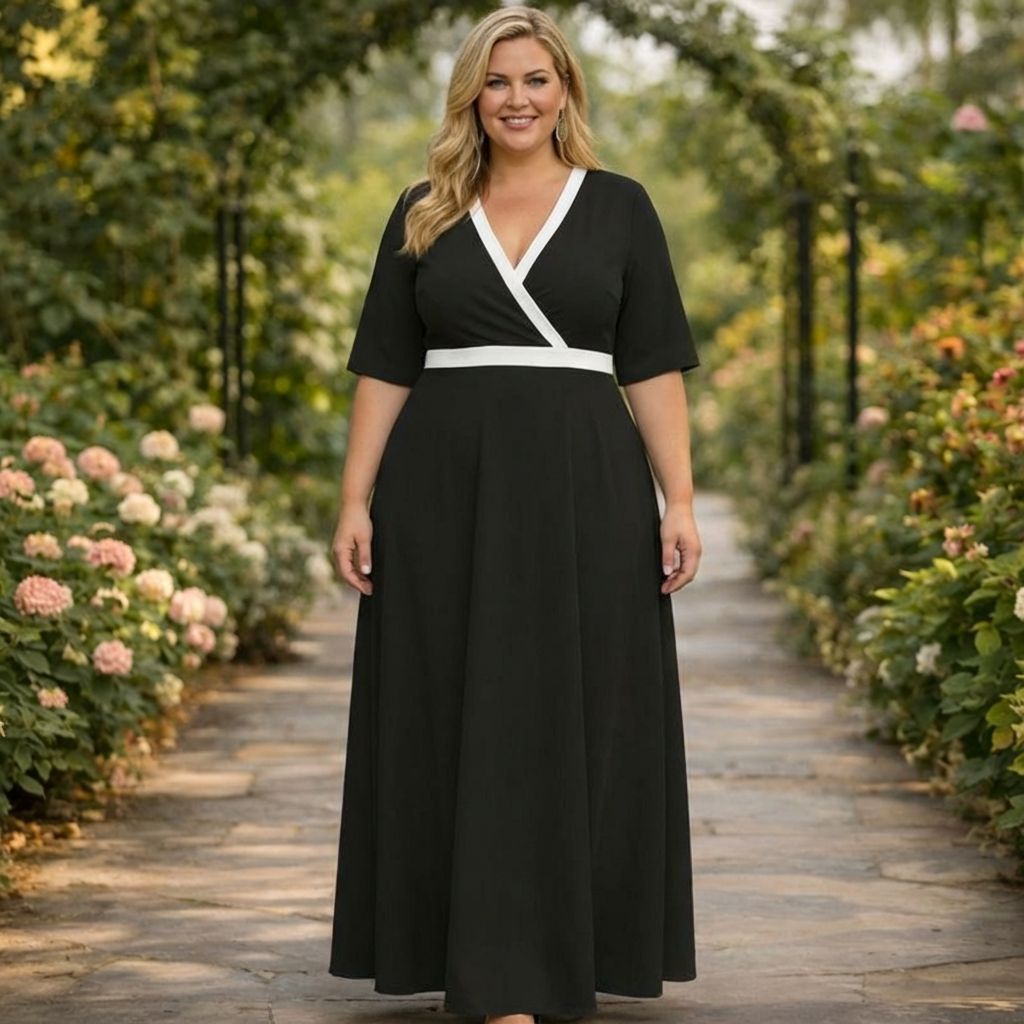Ondine | Klassinen Kontrastimaximekko