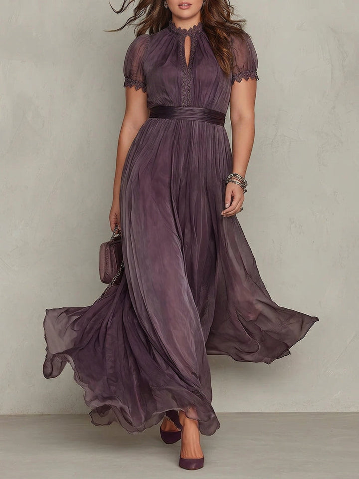 Aveline | Vintage Tyylikäs Chiffon Maxi Mekko