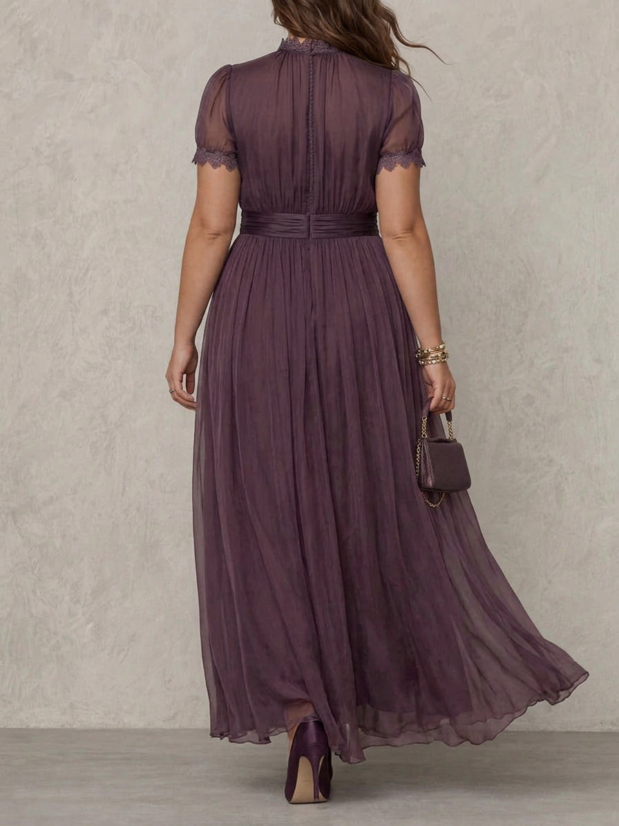 Aveline | Vintage Tyylikäs Chiffon Maxi Mekko