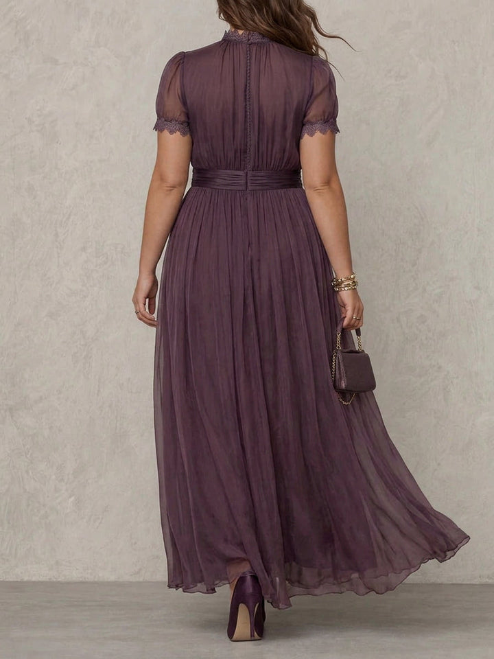 Aveline | Vintage Tyylikäs Chiffon Maxi Mekko