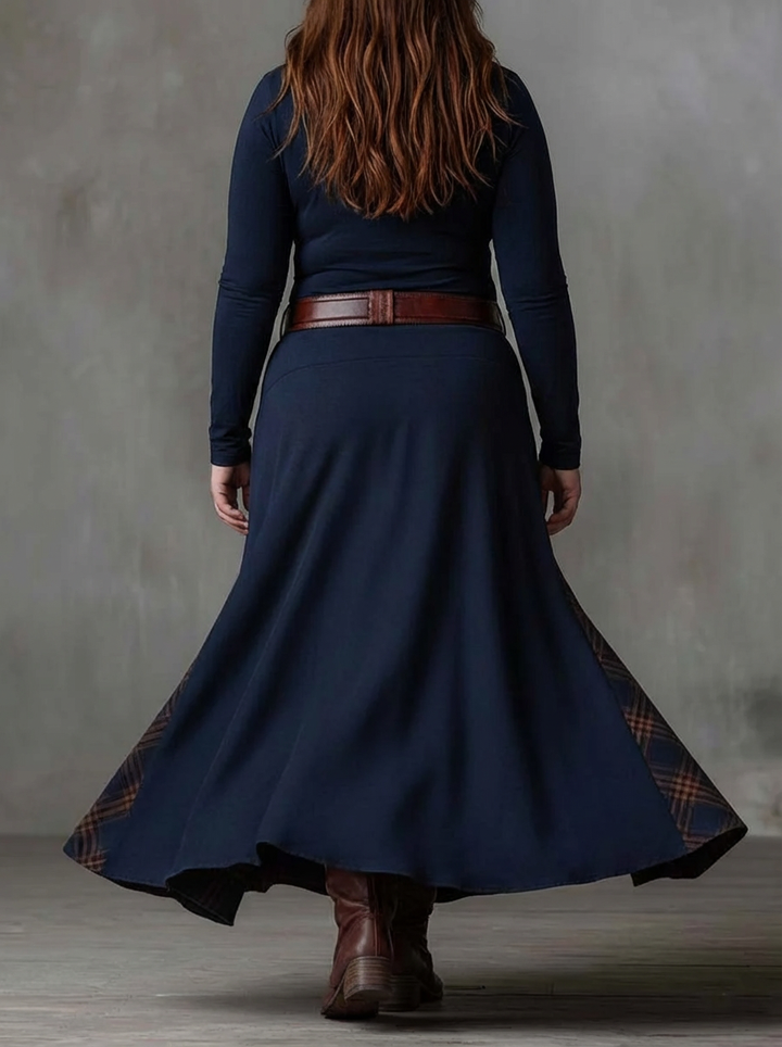 MALI | VINTAGE NAVY CHECK MAXI MEKKO