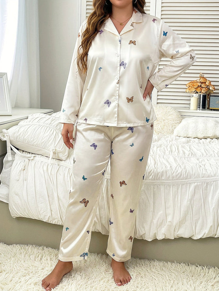 Bria | Pitkähihainen Kukallinen Pyjamapuku