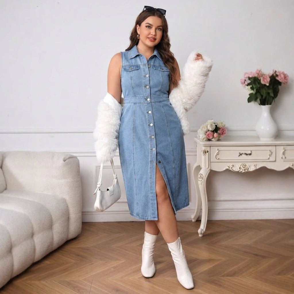 Ottilie Polo Denim Mekko