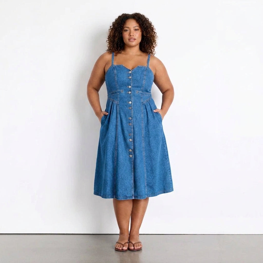Rin V-kaula-aukko Cardigan Denim
