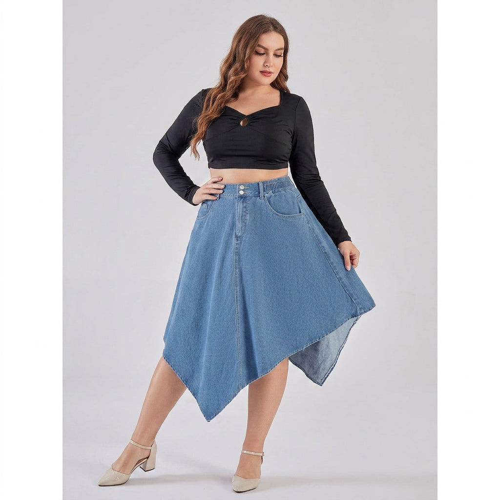 Rhea Epäsäännöllinen Denim-hame