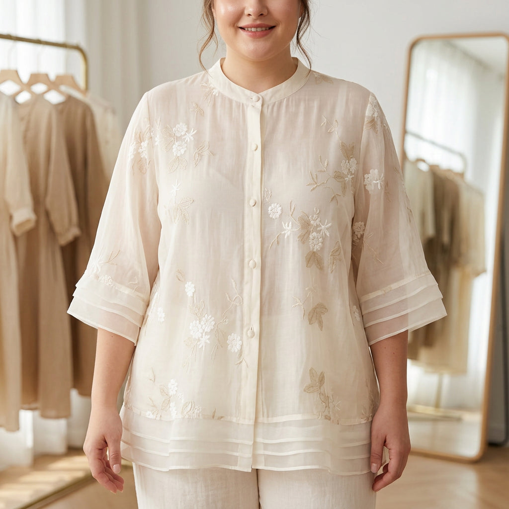 Delia | Tyylikäs toppi brodeeratuilla kukilla