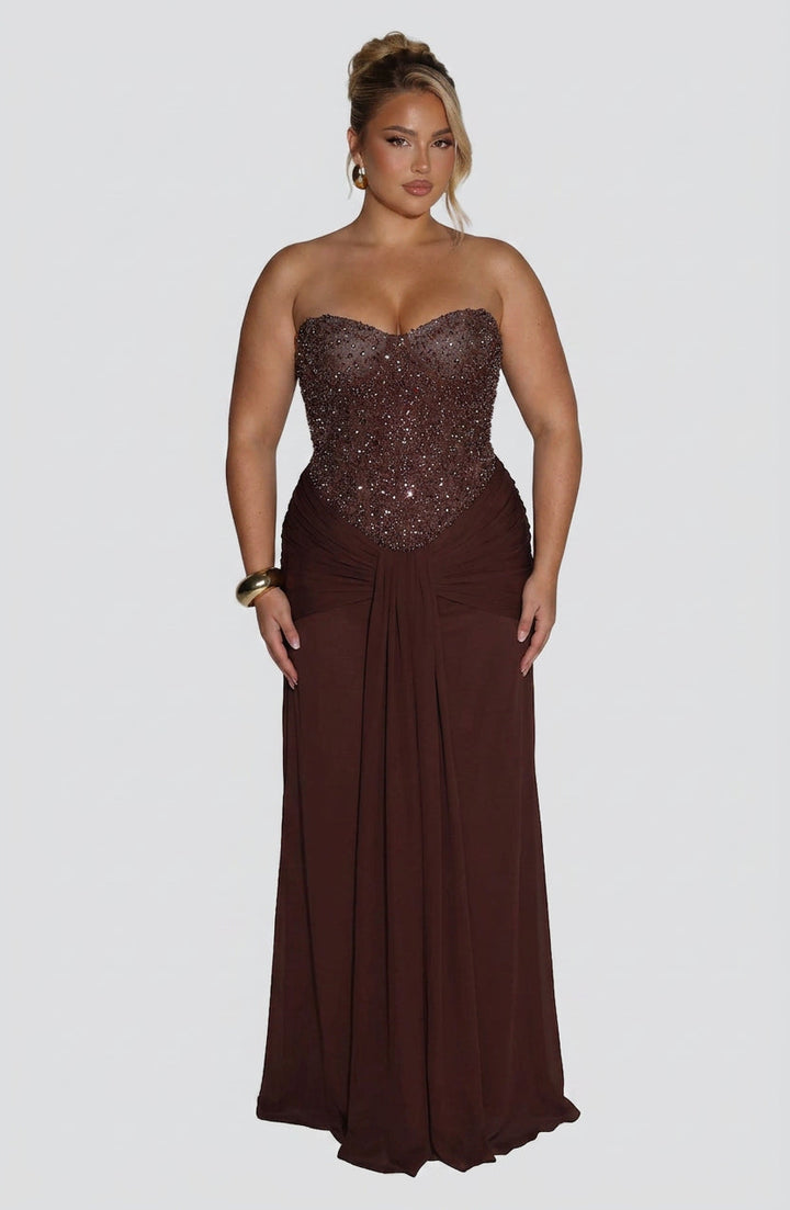 Verity Maxi Mekko - Luumu Ruskea