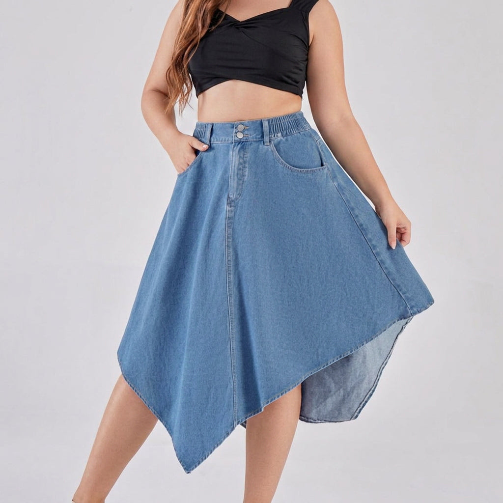 Rhea Epäsäännöllinen Denim-hame