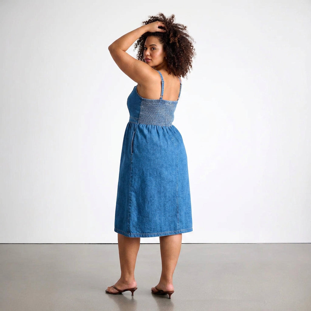 Rin V-kaula-aukko Cardigan Denim