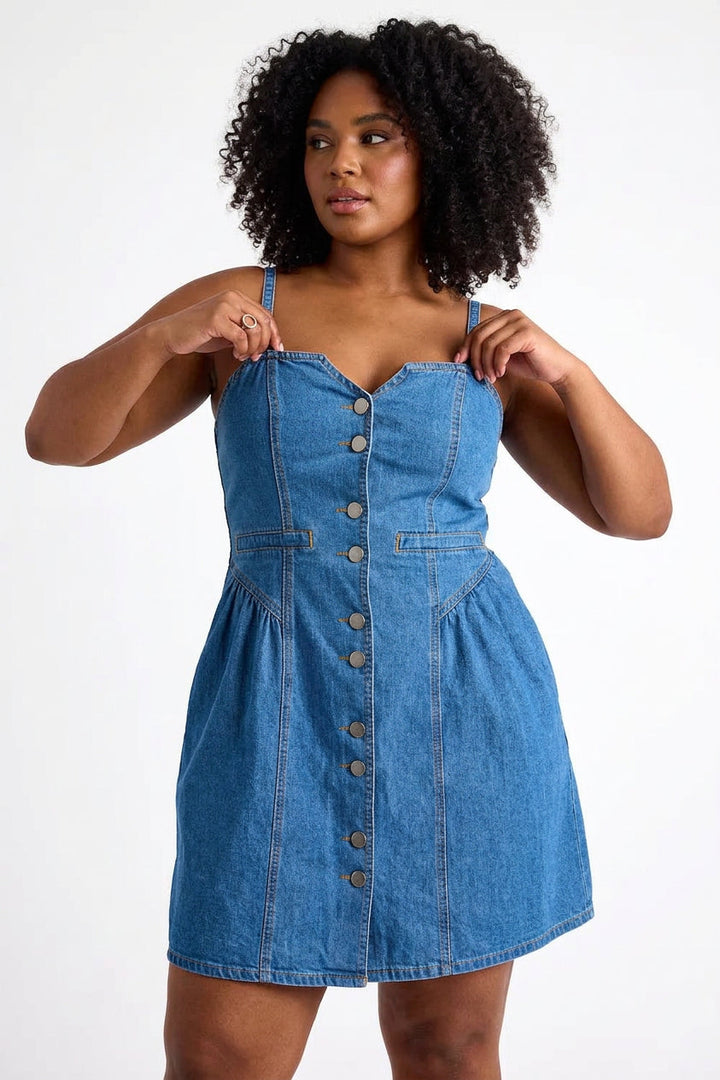 Rin V-kaula-aukko Cardigan Denim