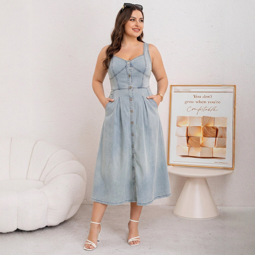 Cataleya Napitus Denim-mekko