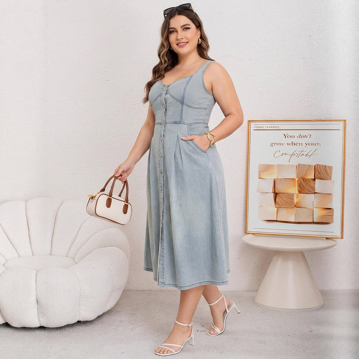 Cataleya Napitus Denim-mekko