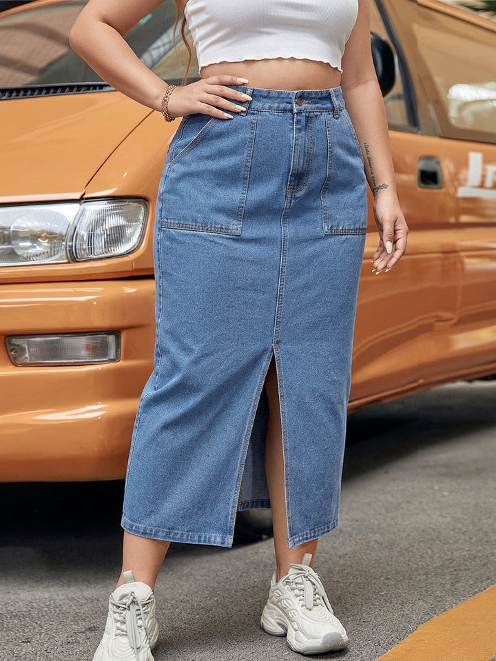 Nia Halkaistu Denim-hame
