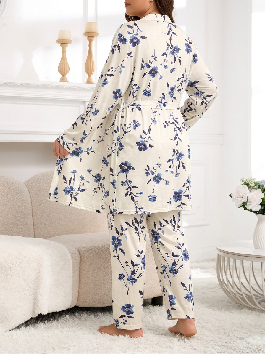 Nadya | Vintage Kukallinen Pyjama Setti