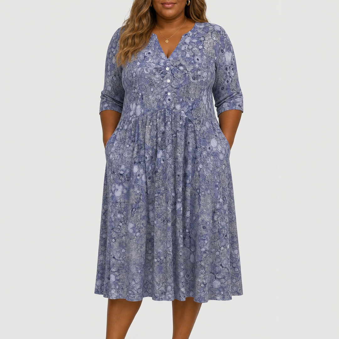 Evelyn | Elegantti Midi Mekko Taskuilla