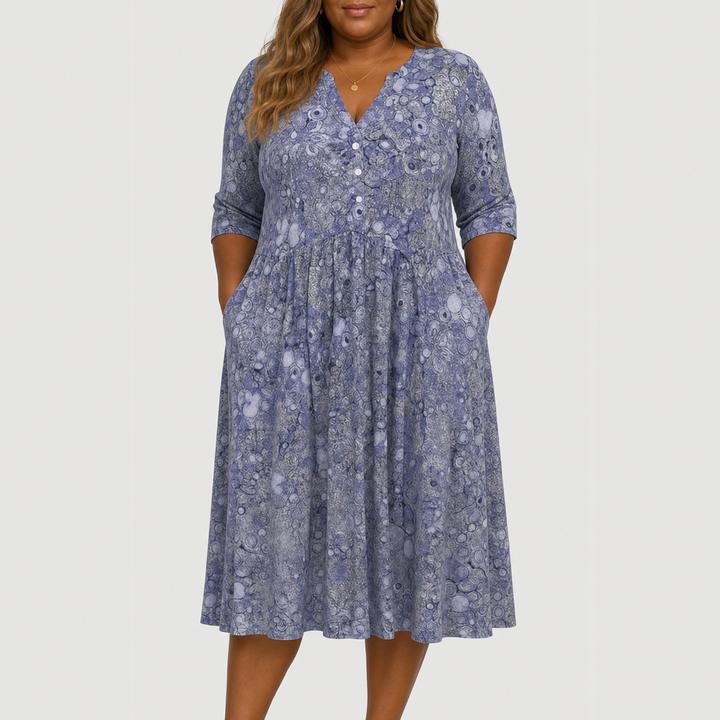 Evelyn | Elegantti Midi Mekko Taskuilla