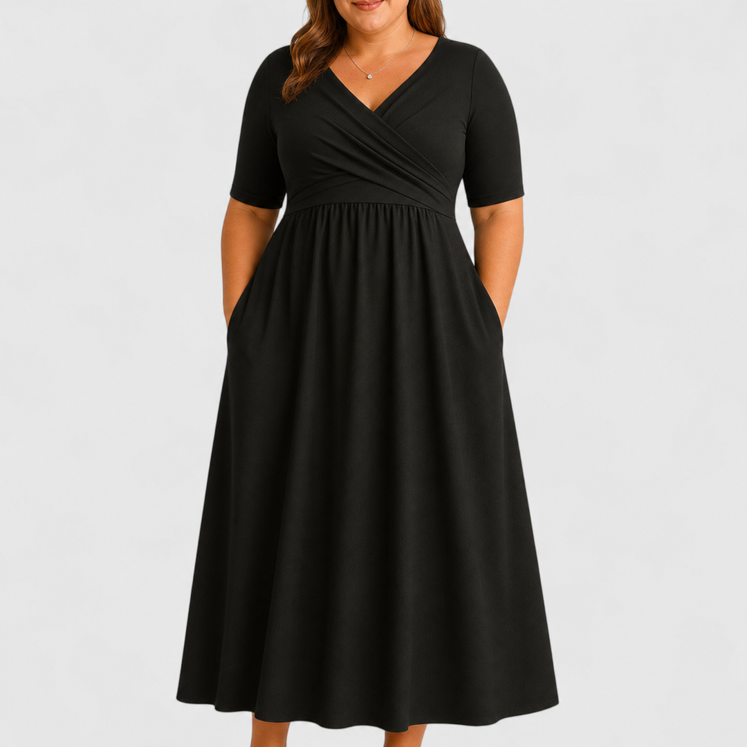 Eleanor | Tyylikäs Midi Mekko Taskuilla