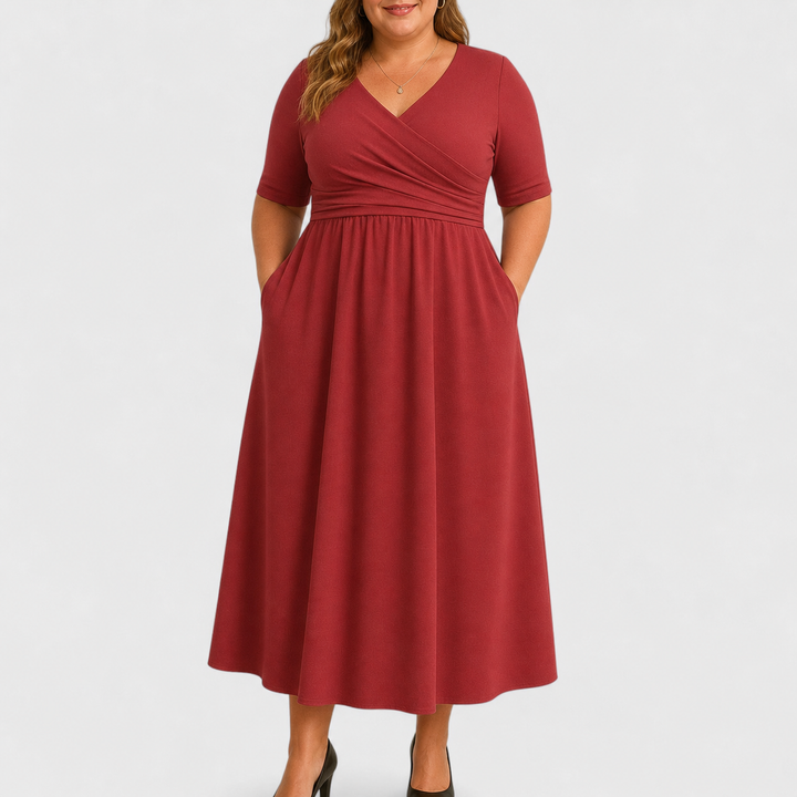 Eleanor | Tyylikäs Midi Mekko Taskuilla