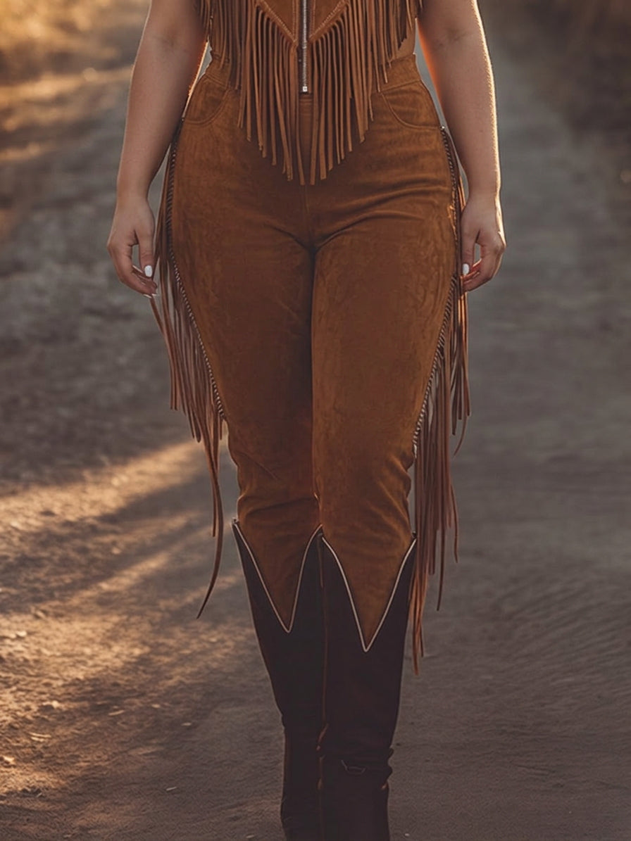 Solveig - Ruskea Nappisaumajumpsuit