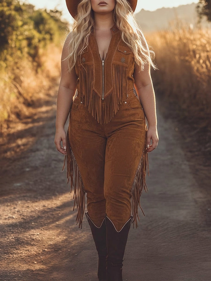 Solveig - Ruskea Nappisaumajumpsuit