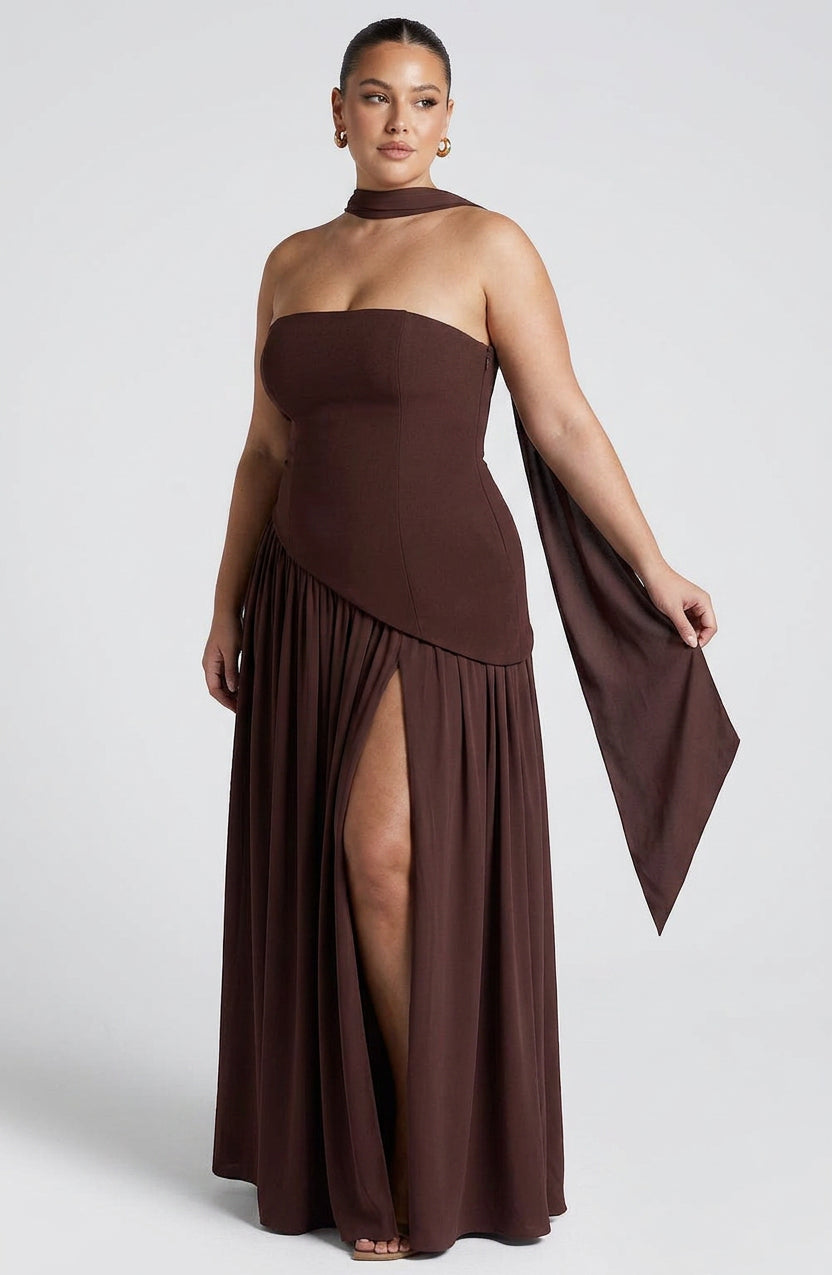 Carys Maxi Mekko - Luumu Ruskea