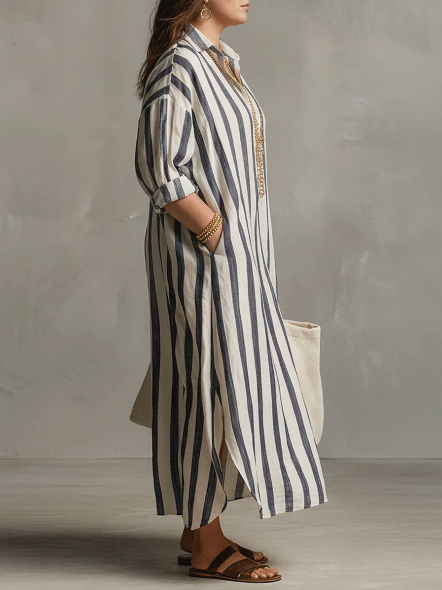 Odette | Raidallinen Ylipitkä Mekko