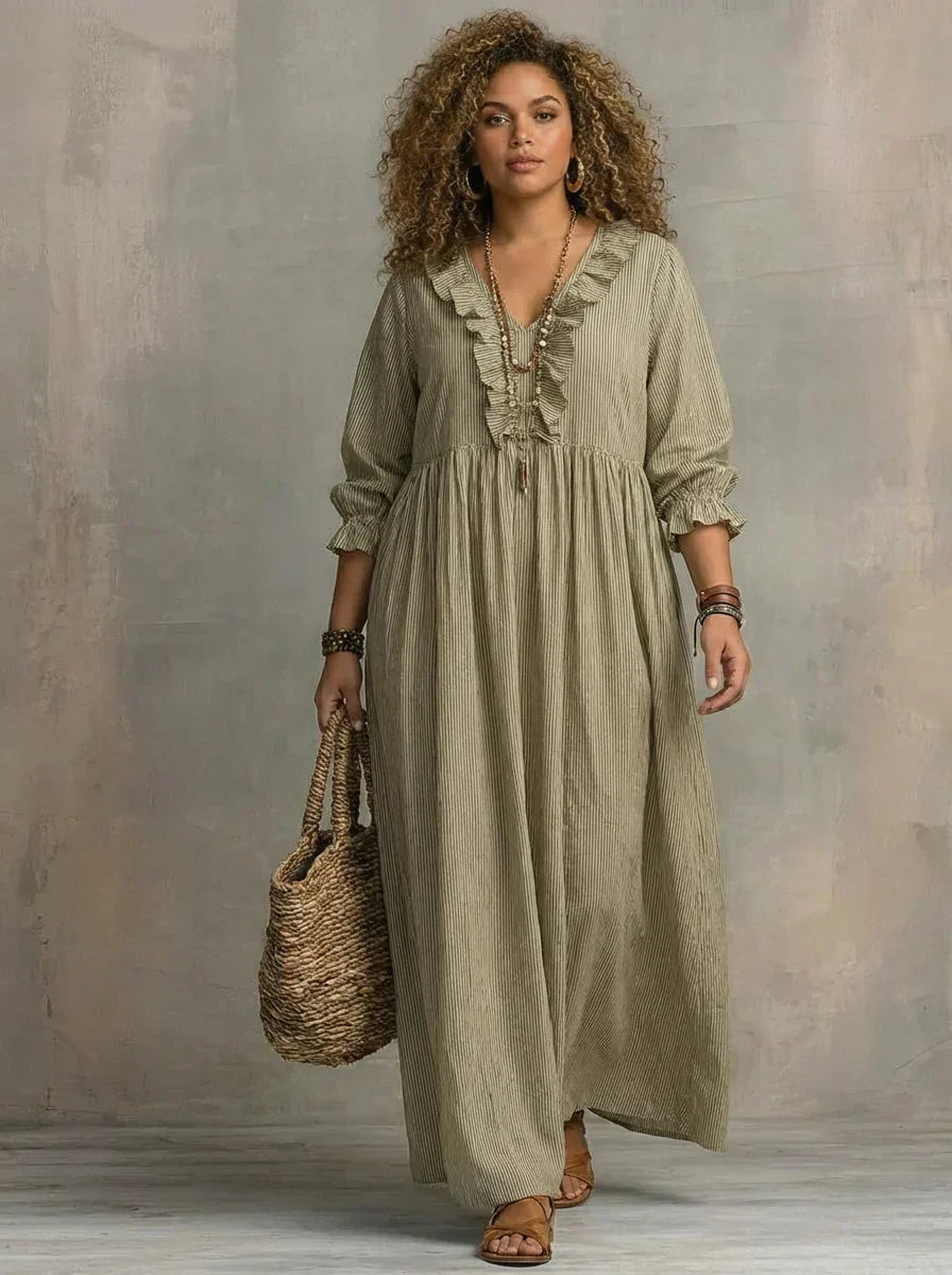 Soraya | Boho Pitkähihainen Maxi Mekko