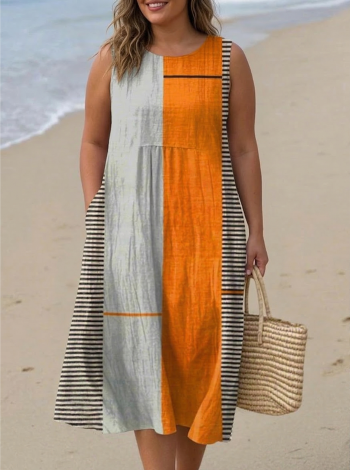 Lara Väri Blokki Midi Mekko