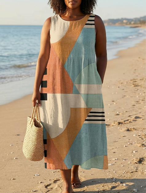 Linnea Geometrinen Midi Mekko