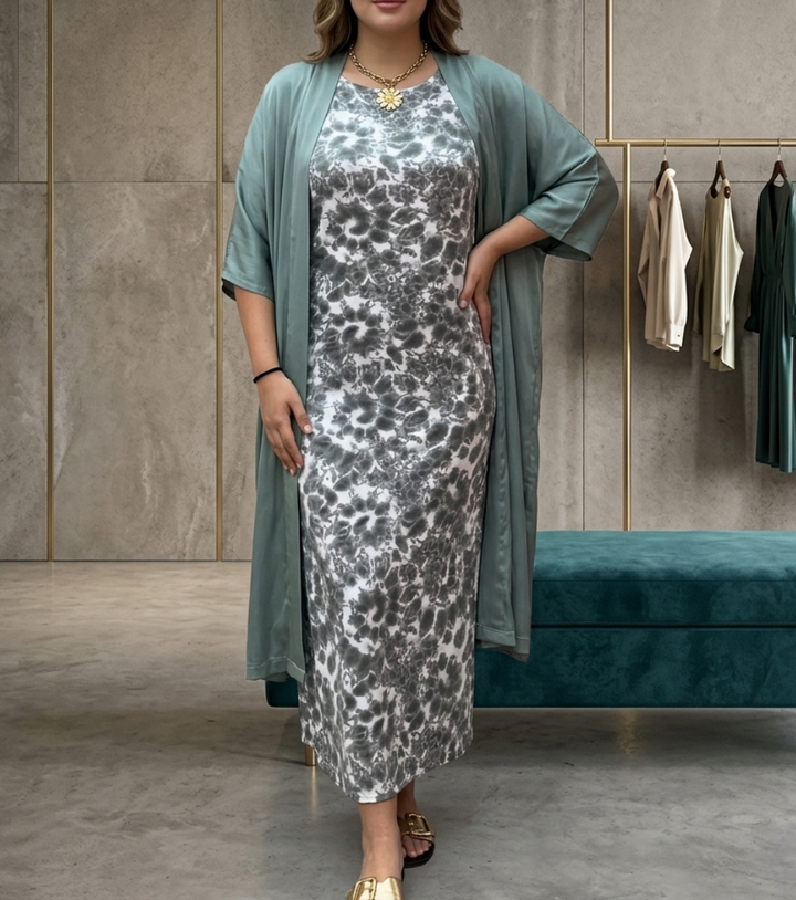 Harlow | Elegantti Mekko Neuletakin Kanssa