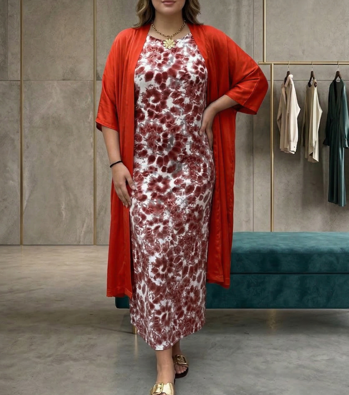 Harlow | Elegantti Mekko Neuletakin Kanssa