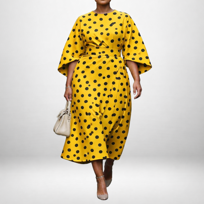 JUNIPER | Pilkullinen Midi Muotoillulla Vyötäröllä ja Leikkisällä Eleganssilla