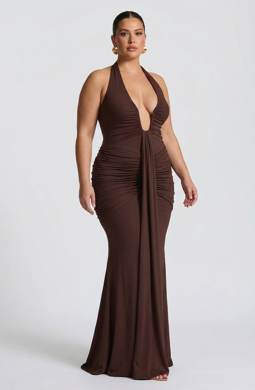 Birdie Maxi Dress - Luumu Ruskea