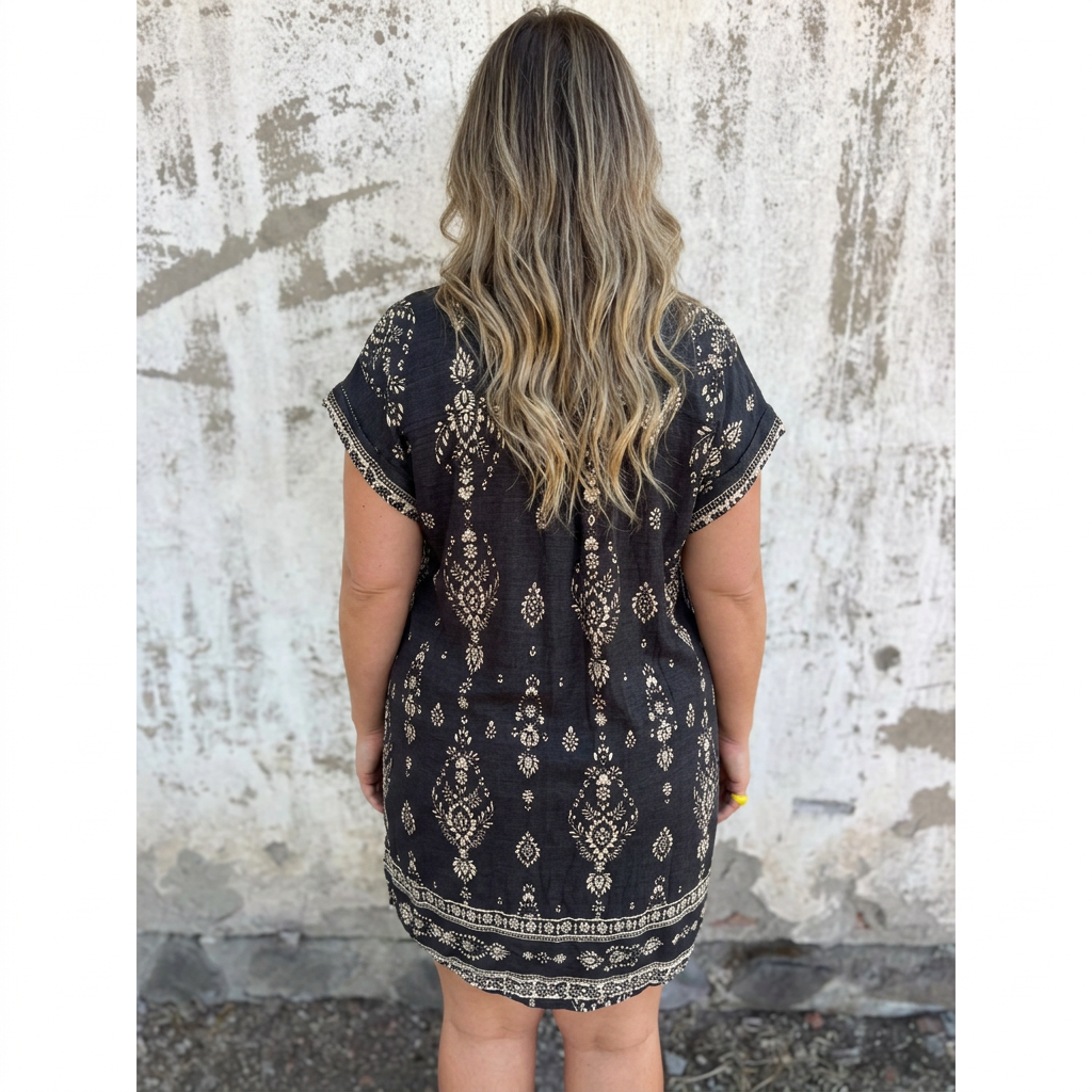Lottie | Boho Mekko Puuvilla-Pellava