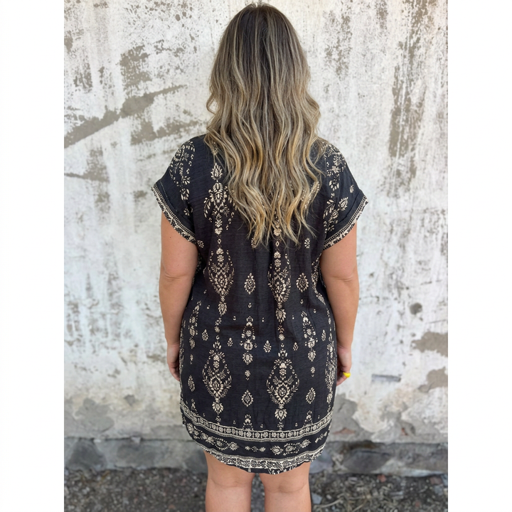 Lottie | Boho Mekko Puuvilla-Pellava