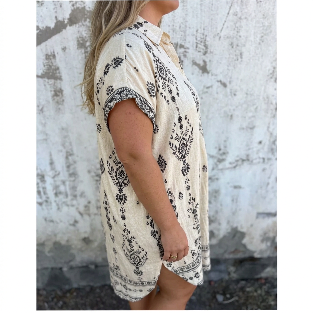 Lottie | Boho Mekko Puuvilla-Pellava