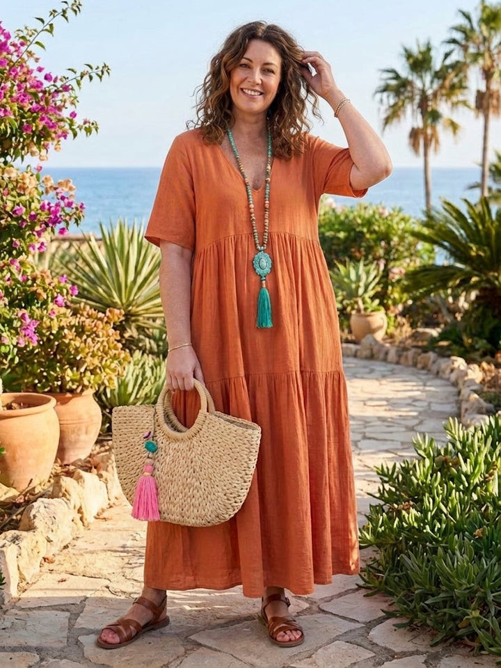 Perdita - V-pääntie Maxi Mekko