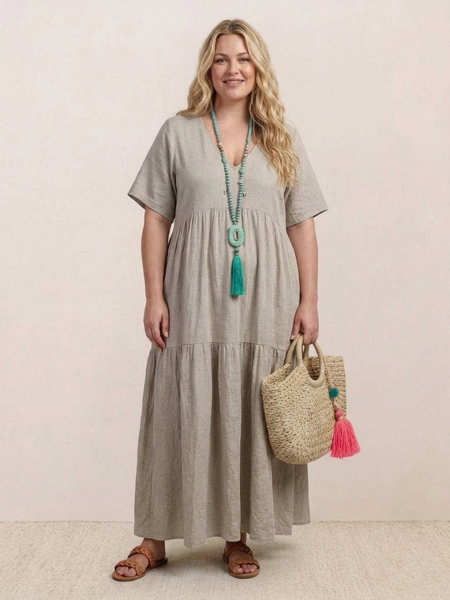 Perdita - V-pääntie Maxi Mekko