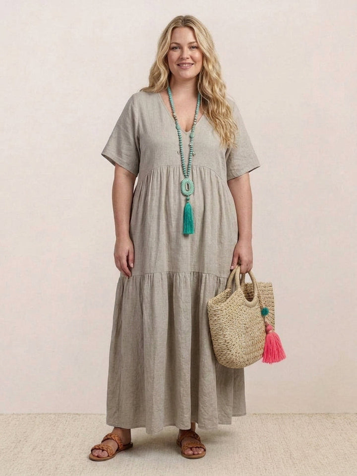 Perdita - V-pääntie Maxi Mekko