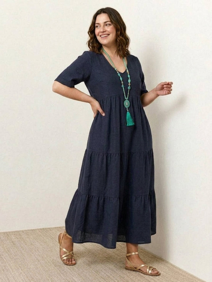 Perdita - V-pääntie Maxi Mekko