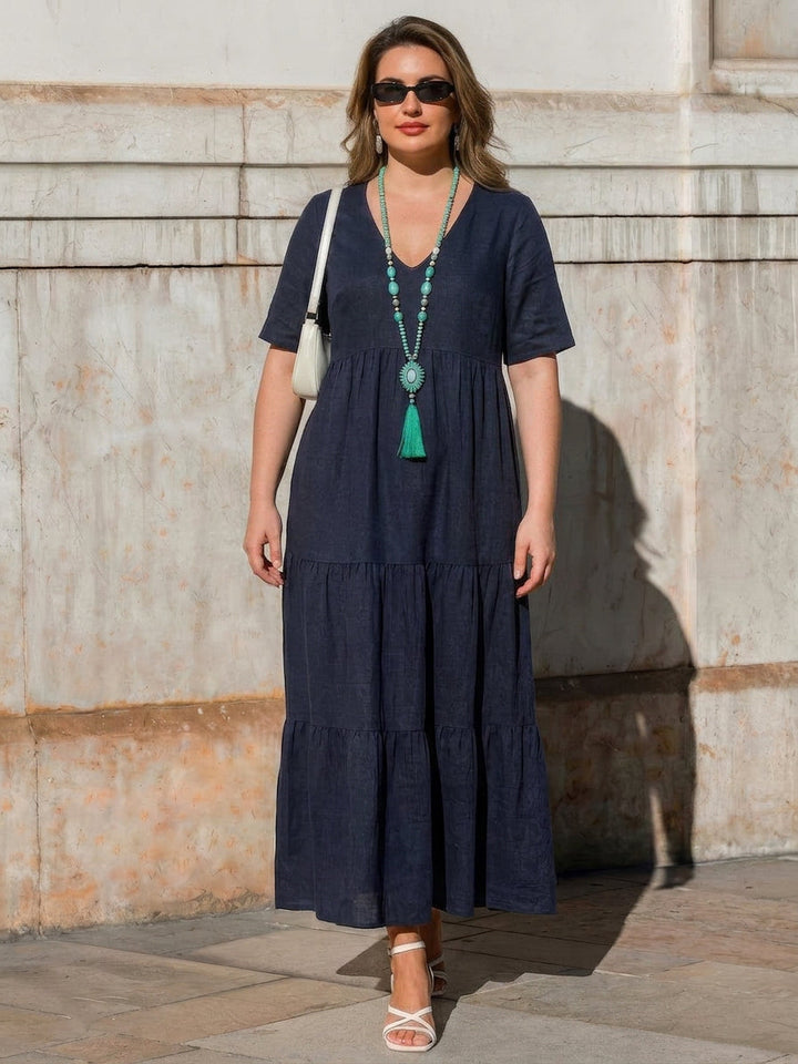 Perdita - V-pääntie Maxi Mekko