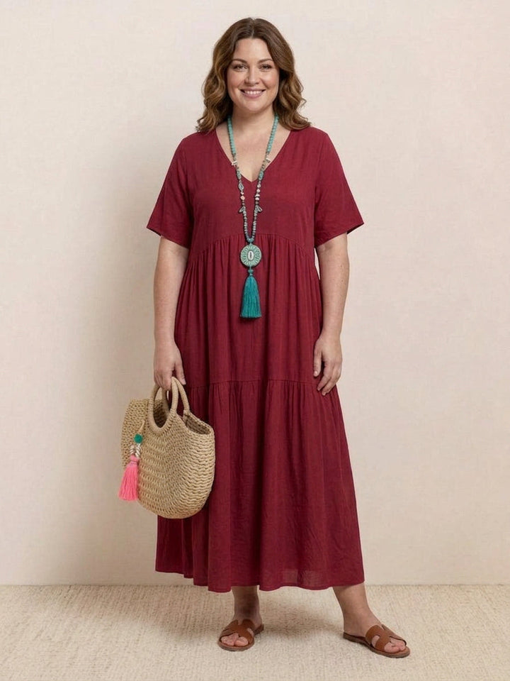 Perdita - V-pääntie Maxi Mekko