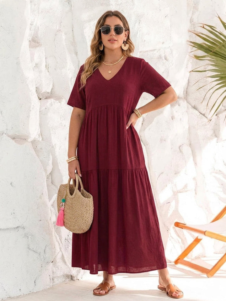 Perdita - V-pääntie Maxi Mekko