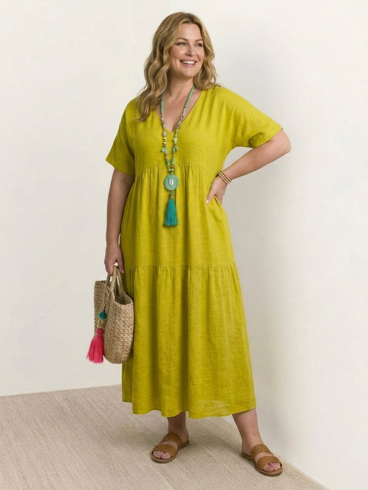 Perdita - V-pääntie Maxi Mekko
