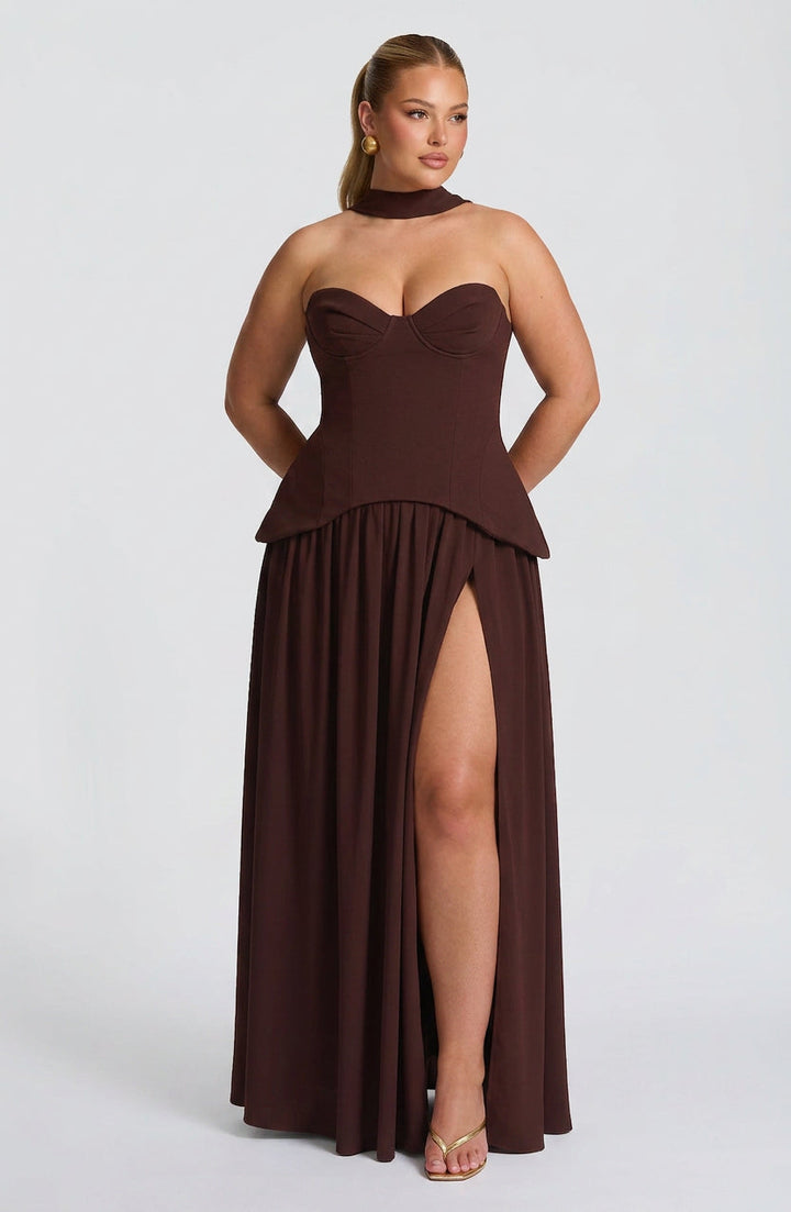 Opaline Maxi Mekko - Luumu Ruskea