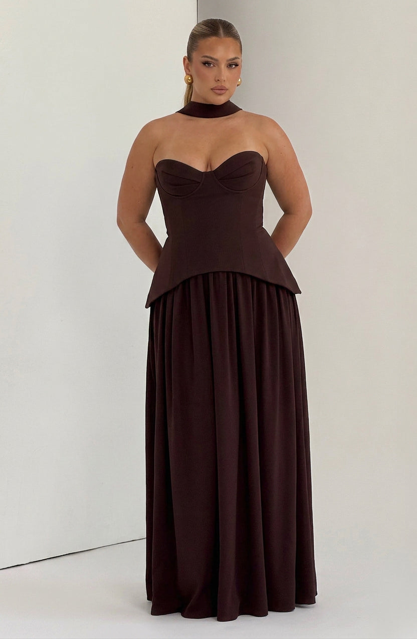 Opaline Maxi Mekko - Luumu Ruskea